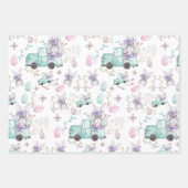 美しいイースターの水色デザイン ラッピングペーパーシート (正面)