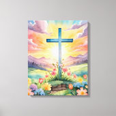 美しいイースターウォーターカラーアート キャンバスプリント (正面)