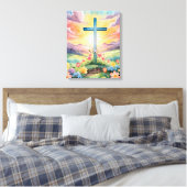 美しいイースターウォーターカラーアート キャンバスプリント (インサイチュ (寝室))