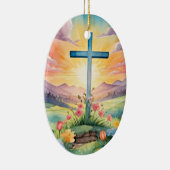 美しいイースターウォーターカラーアート セラミックオーナメント (右)