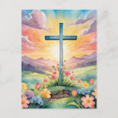 美しいイースターウォーターカラーアート ポストカード (正面)