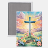 美しいイースターウォーターカラーアート マグネット (正面/裏面)