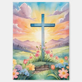 美しいイースターウォーターカラーアート マグネット (正面)