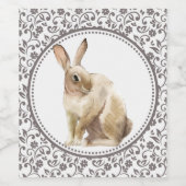 美しいイースターウサギ ワインラベル (シングルラベル)