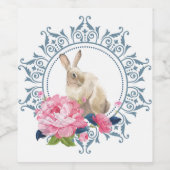 美しいイースターウサギ ワインラベル (シングルラベル)