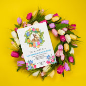 美しいイースターバニーエッグチューリップ 招待状