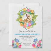 美しいイースターバニーエッグチューリップ 招待状 (正面)