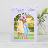 美しいイースターファミリーフォトライトパープルアーチ シーズンカード (スタンド正面)