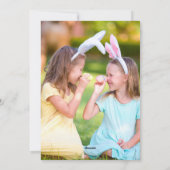 美しいイースターファミリーフォトライトパープルアーチ シーズンカード (裏面)