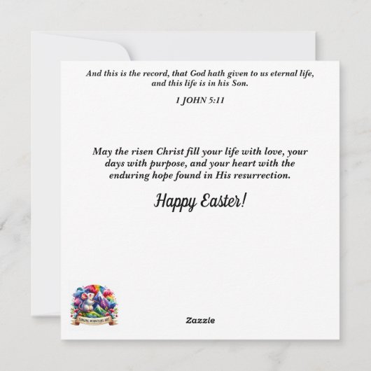 美しいイースターモーニングラビットパステルの花 シーズンカード (裏面)