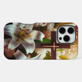 美しいイースターユリのクロス iPhoneケース (裏面横)