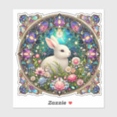 美しいイースターラビットガーデンステンドグラス シール (シート)