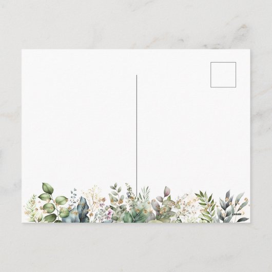 美しいイードムバラクの水の色の月の葉の金ゴールド シーズンポストカード (裏面)