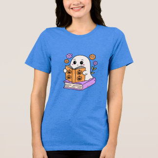 美しいウィザードゴースト女性Tシャツデザイン トライブレンドTシャツ