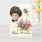 美しいウィズフラワーズハッピーバースデー カード (黄色い花)