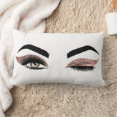 美しいウィンクロングまつげメイクアップアーティスト ランバークッション (ブランケット)
