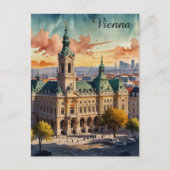 美しいウィーンオーストリアウォーターカラーシティ絵を描ズ ポストカード (正面)