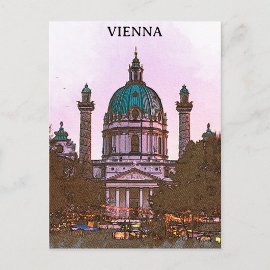 美しいウィーン・オーストリア教会建築 ポストカード (正面)