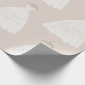 美しいウェディングドレスのブライズシャワー ラッピングペーパー (角)