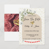 美しいウェディングナイトの装い 招待状 (正面/裏面)