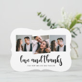 美しいウェディング サンクス フォト カード (スタンド正面)