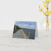 美しいウォーターフロント考え歩道のYouカード カード (黄色い花)