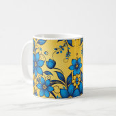 美しいウクライナカラフルンフローラルパターンアート コーヒーマグカップ (正面左)