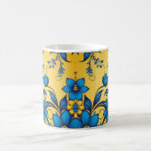 美しいウクライナカラフルンフローラルパターンアート コーヒーマグカップ (中央)