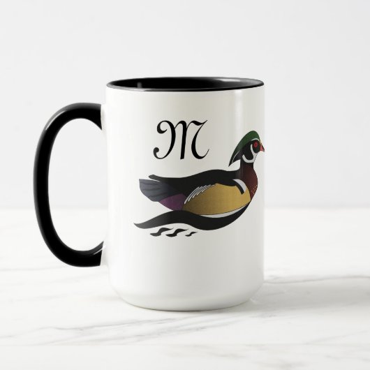 美しいウッドアヒル泳ぎ マグカップ (左)
