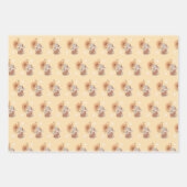 美しいウッドランド動物フローラ ラッピングペーパーシート (正面3)