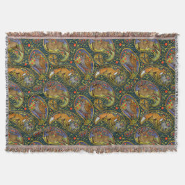 美しいウッドランド絵画の生き物のスロー スローブランケット