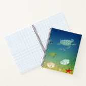 美しいウミガメと貝殻 ノートブック (内部)