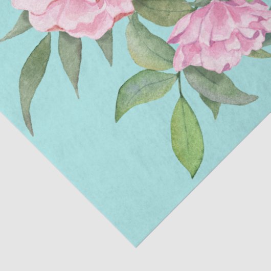 美しいウミガメと青い牡丹デコページ 薄葉紙 (詳細)