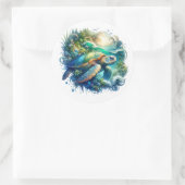 美しいウミガメのシール ラウンドシール (バッグ)