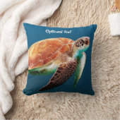 美しいウミガメの水泳 クッション (ブランケット)