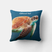 美しいウミガメの水泳 クッション (裏面)