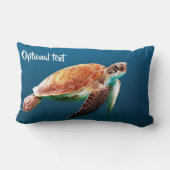 美しいウミガメの水泳 ランバークッション (裏面)