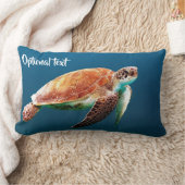 美しいウミガメの水泳 ランバークッション (ブランケット)