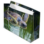 美しいウミガメ泳ぎ ラージペーパーバッグ (正面アングル)
