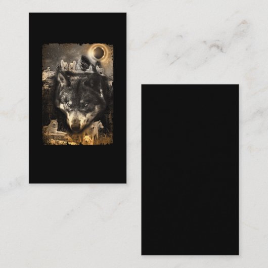 『美しいウルフ冬の自然ムーンハウリング狼』 名刺 (正面/裏面)