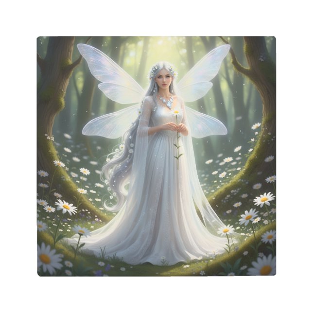 美しいエイプリルダイヤモンドフェアリー メタルプリント (正面)