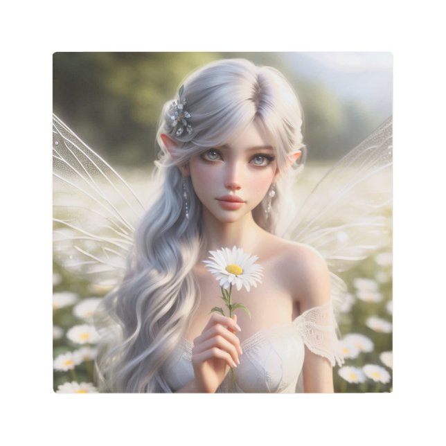 美しいエイプリルフェアリーのデイジー メタルプリント (正面)