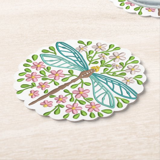 美しいエキゾチックなブルートンフライパステルカラー ペーパーコースター (アングル)