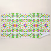 美しいエキゾチックなメキシコの花 ビーチタオル (正面)