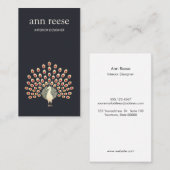 美しいエキゾチックな孔雀の羽 名刺 (正面/裏面)