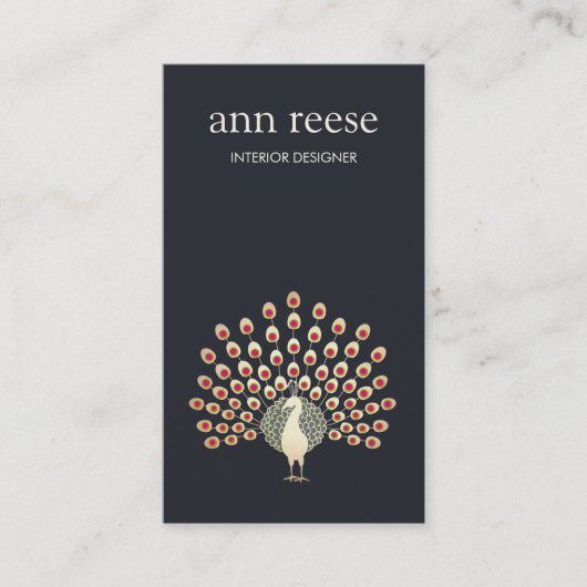 美しいエキゾチックな孔雀の羽 名刺 (正面)