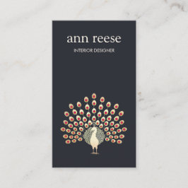 美しいエキゾチックな孔雀の羽 名刺