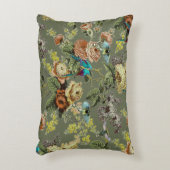 美しいエキゾチックな鳥、沼緑の背景 アクセントクッション (正面(垂直))