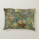 美しいエキゾチックな鳥、沼緑の背景 アクセントクッション (裏面)