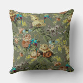 美しいエキゾチックな鳥、沼緑の背景 クッション (裏面)